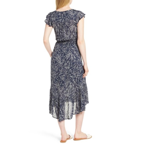 Lucky Brand | Felice Blue Floral Print Midi Dress - Picture 7 of 12